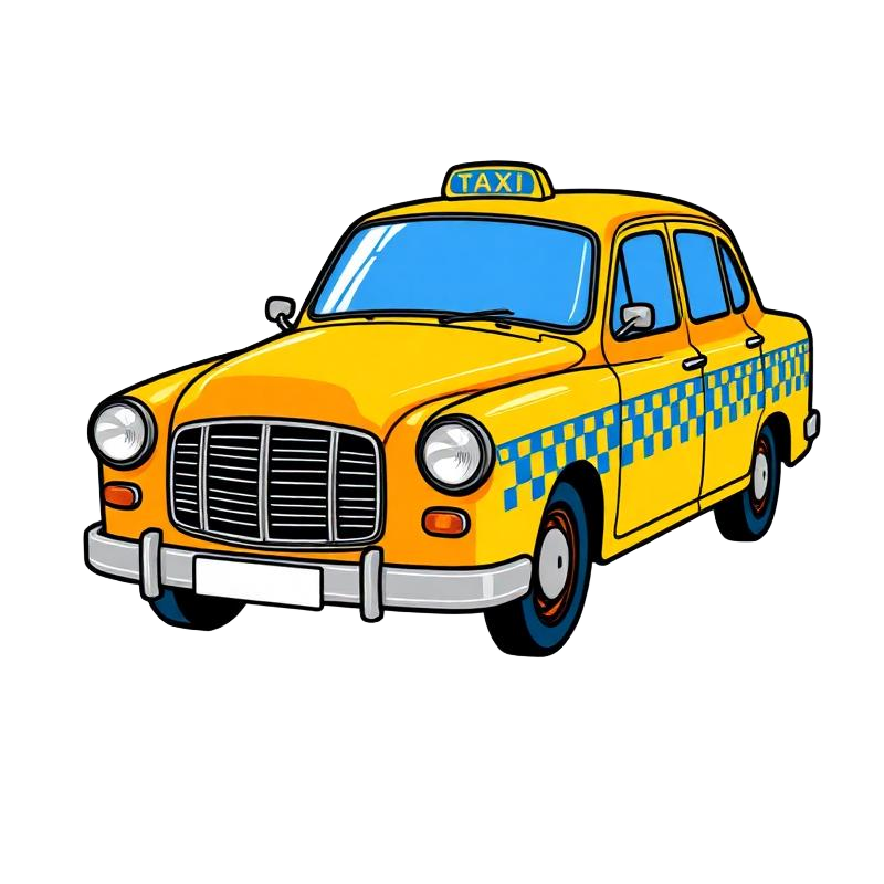 Yellow taxi cab illustration